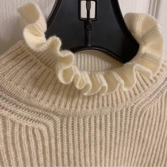 SANDRO PARIS Cream Cowl Neck Sweater size 3 - Picture 4 of 7